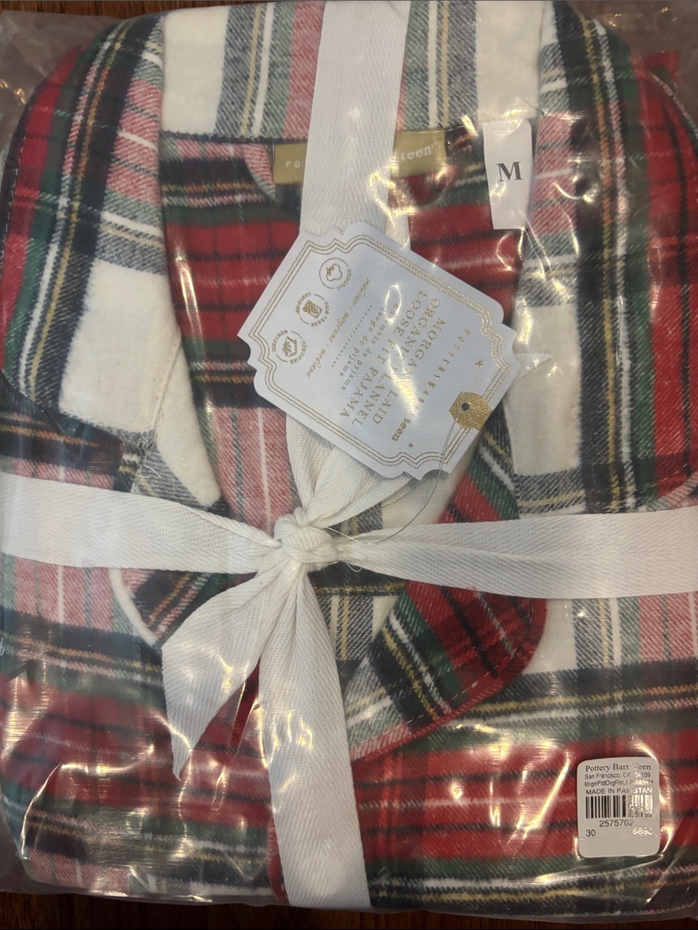 Pottery Barn Teen Morgan plaid organic flannel loose pajama